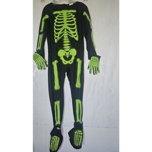 Skelebones Green Glow In Dark Costume Youth Large Spooky Large Halloween Party